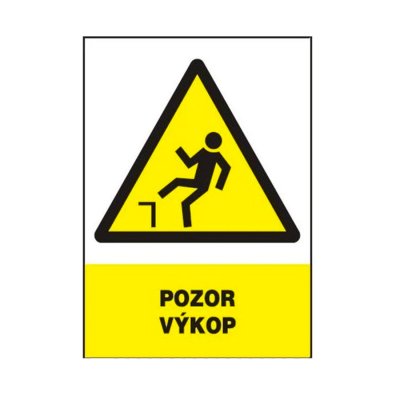 Tabulka plastová | Pozor výkop