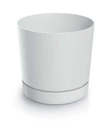 Květináč TUBO P s miskou 47 cm - barva: bílá