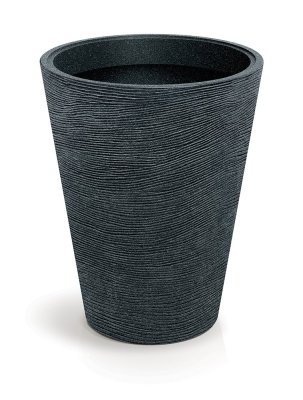 Květináč TUBRA ROUND MIDL 48 cm - barva: černý granit