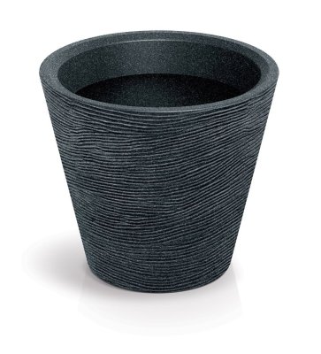 Květináč TUBRA ROUND 40 cm - barva: černý granit