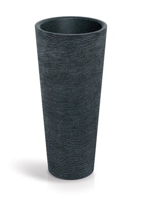 Květináč TUBRA ROUND SLIM 48 cm - barva: černý granit