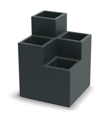 Květináč CUBLA STEPA QUATRO 58 cm - barva: tmavě šedá