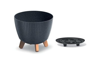 Květináč LAMIA ECO WOOD 23,2 cm - barva: antracit ECO