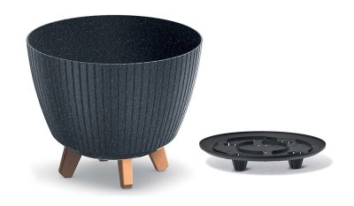 Květináč LAMIA ECO WOOD 28,8 cm - barva: antracit ECO