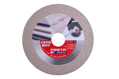 Kotouč diamantový FESTA INDUSTRY na sklo, keramiku, dlažbu řezný/brusný 115x22,2mm