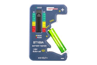 Univerzální tester baterií WESTBERG C/AA/AAA/D/N/9V