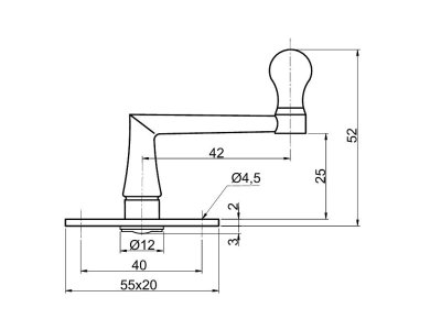 OBRTLÍK S KULIČKOU 25mm BRONZ