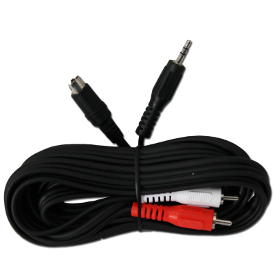 Propojovací kabel 2RCA+MD 3m S-VHS, S-VHS mini DIN4, AUDIO L+R, Jack 3,5st