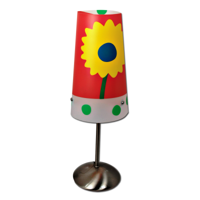 Max FC047-B11 Stolní lampa dětská červená - barevné kytičky