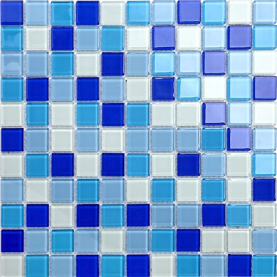 Mozaika CH4023PM skleněná bílá modrá 30x30cm sklo