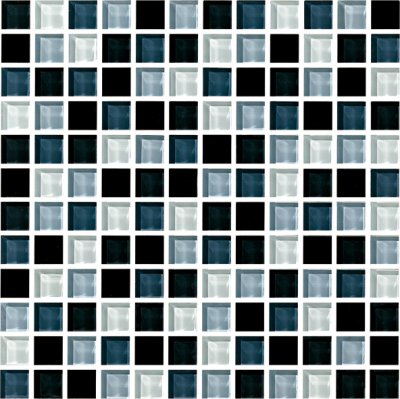 Mozaika ASHS201 skleněná černá bílá šedá 29,7x29,7cm sklo
