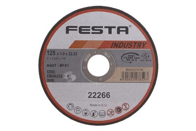 Kotouč řezný FESTA INDUSTRY na kov 125x1x22. 2mm