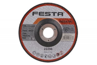 Kotouč brusný FESTA INDUSTRY na kov 125x6. 5x22. 2mm (D)