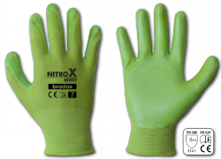 Rukavice pracovní Nitrox polyester mint nitryl vel.7