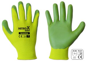 Rukavice pracovní Nitrox polyester mint nitryl vel.8