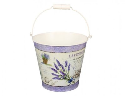 NG 96410 Kbelík LAVENDER DE PROVENCE plechový d13x14cm 150x140x150