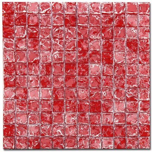 Maxwhite ASBHH16 Mozaika skleněná červená s efektem popraskaného skla 29,7x29,7cm sklo