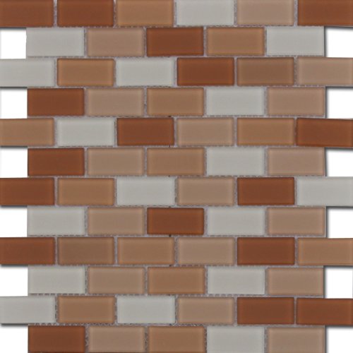 Maxwhite ASHS2-4 Mozaika skleněná hnědá světle hnědá krémová 30x30cm sklo