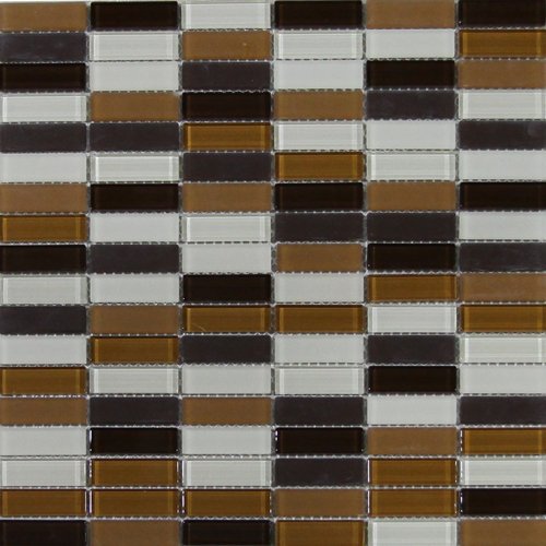 Maxwhite ASHS4M-1 Mozaika skleněná hnědá tmavě hnědá krémová 29,7x29,7cm sklo