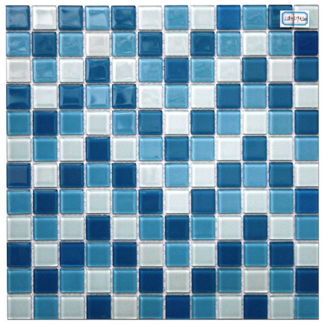 Maxwhite L18 plus L19 plus L20 Mozaika sklenená modrá biela modrá svetlá 29,7x29,7cm sklo