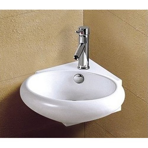 Maxwhite 1002 SASSARI Umývadlo keramické rohové oválne závesné s otvorom pre batériu 37x39x15, 5cm