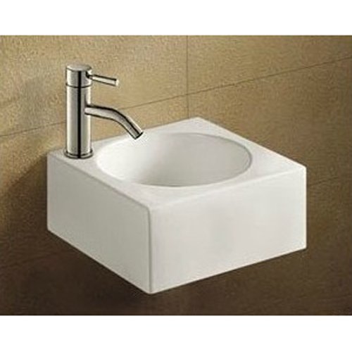 Maxwhite 1003 ALGHERO Umývadlo keramické hranaté závesné s otvorom pre batériu 37x37x17cm