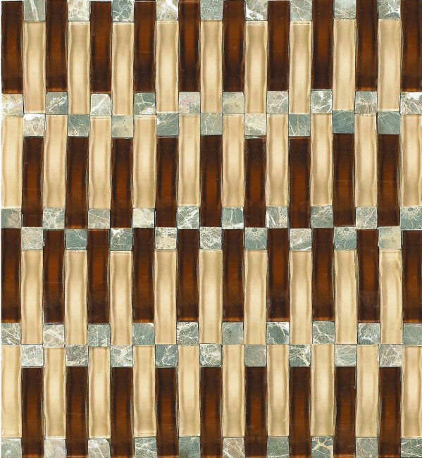 Maxwhite JSM-BH01 Mozaika skleněná kámen hnědá 29,7x29,7cm sklo kamenná