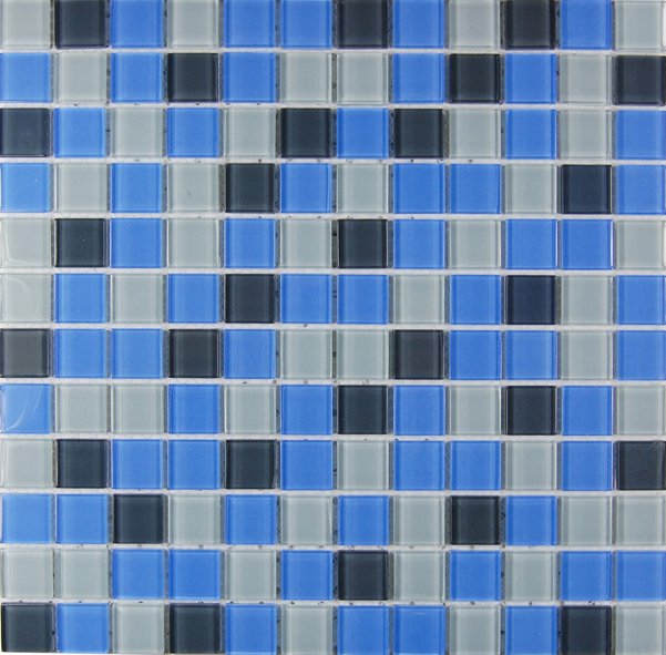 Maxwhite ASHS036 Mozaika sklenená modrá - šedá 29,7x29,7cm sklo