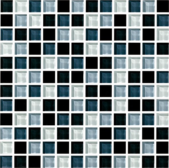 Maxwhite ASHS201 Mozaika sklenená čierna biela šedá 29,7x29,7cm sklo