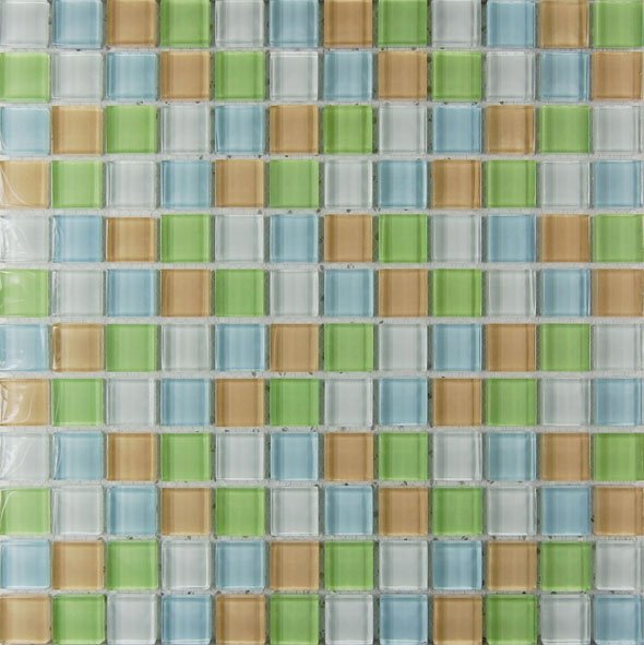 Maxwhite ASHS242 Mozaika sklenená zelená žltá biela 29,7x29,7cm sklo
