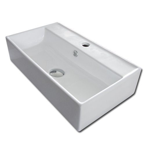 Maxwhite 1012 NARNI Umývadlo keramické obdĺžnik závesné s otvorom pre batériu 55x30,5x13,5cm